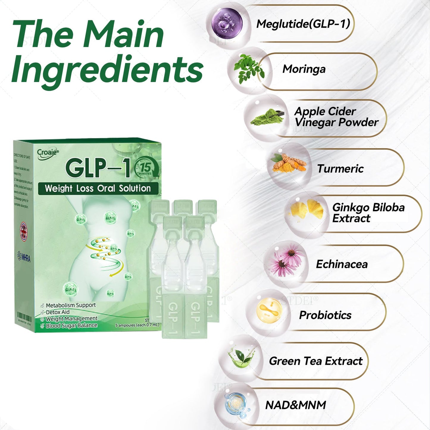 NHS 🇬🇧 Official flagship store Croaie® GLP-1 weight loss oral solution, solving problems such as obesity, cardiovascular disease, and diabetes