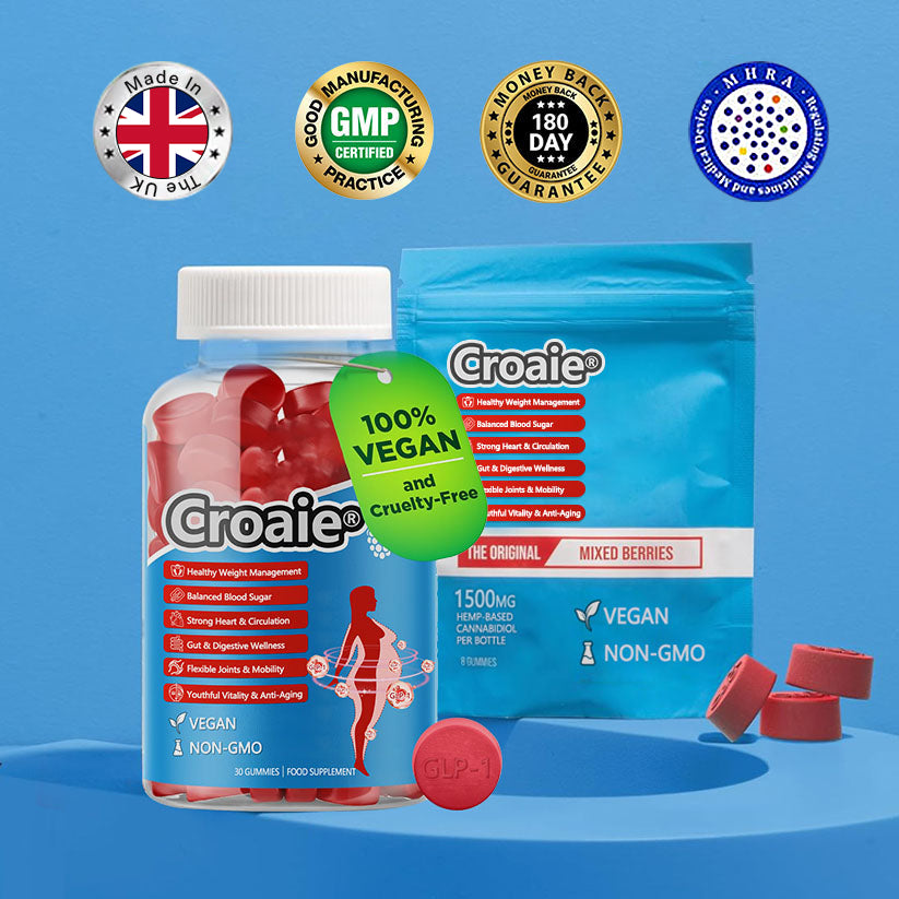 Official Store 🇬🇧 | Croaie® GLP-1 Fat Burning Gummies (Just one daily, see results in 7 days) for losing body fat, cardiovascular health, diabetes, sleep apnea, gut health, joint problems, and more.